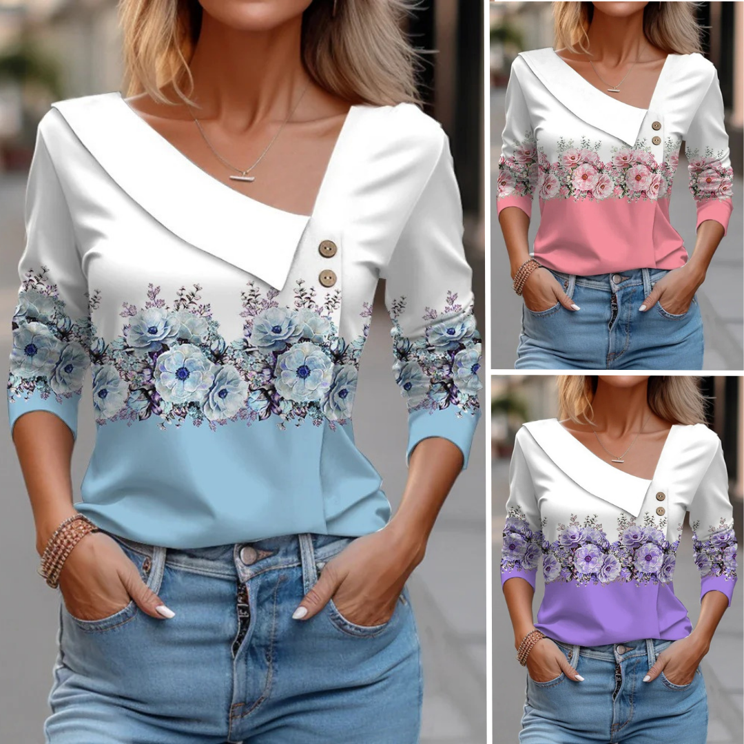 Mira™ - Patterned Long Sleeve Blouse