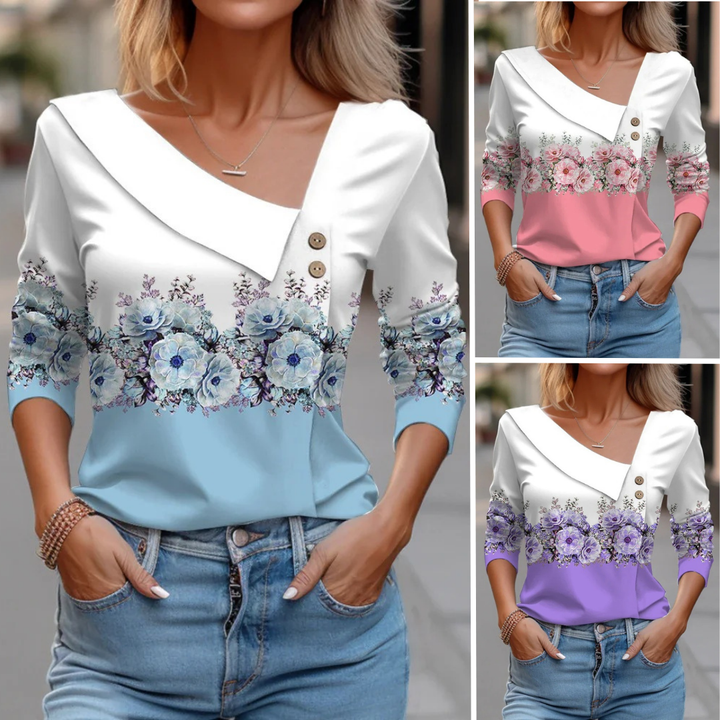 Mira™ - Patterned Long Sleeve Blouse