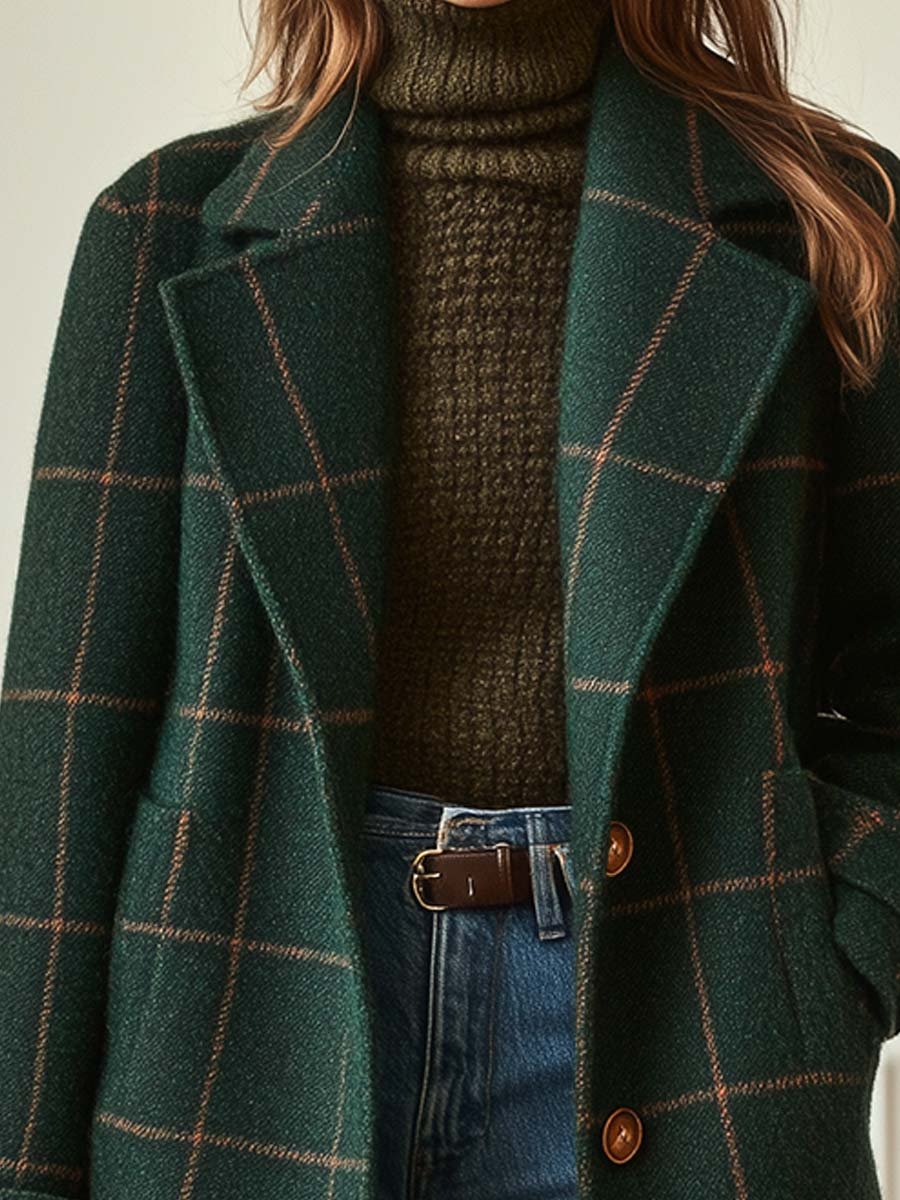 Claire – Timeless Plaid Coat with Classic Elegance