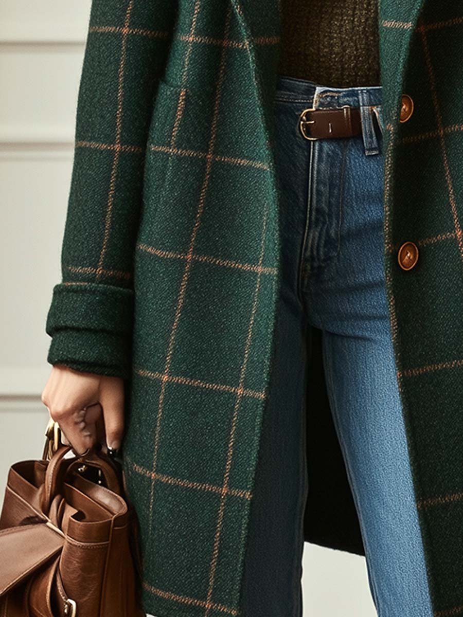 Claire – Timeless Plaid Coat with Classic Elegance