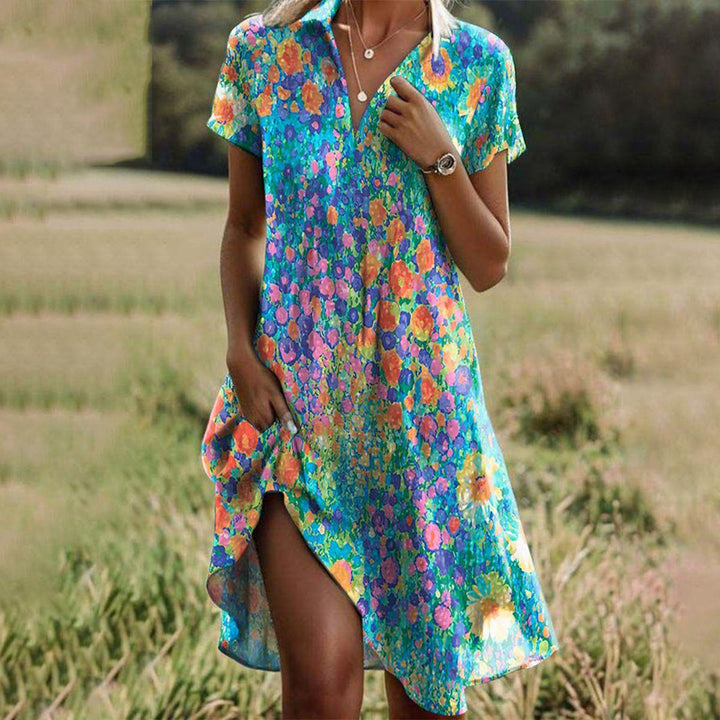 Maylora - Breezy Floral V-Neck Dress